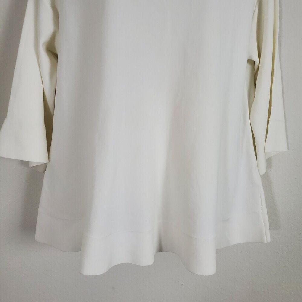 Tommy Hilfiger Women's Sweater Large Ivory Knit Lightweight Basic Minimalist - Picture 3 of 9